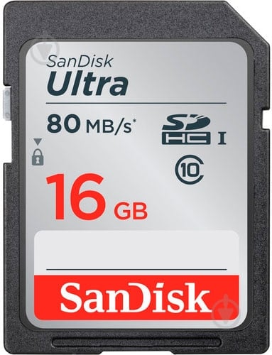 Карта памяти SanDisk SDHC 16GB (SDSDUNC-016G-GN6IN) - фото 1