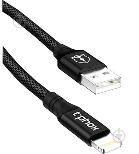 Кабель T-PHOX Lightning – USB-C 1.2 м черный (T-L810 Blue) Speed - фото 1