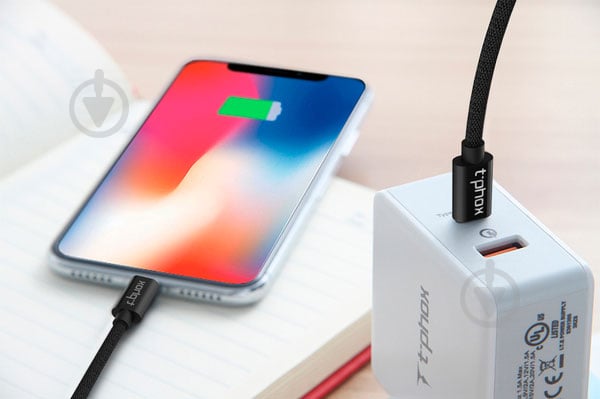 Кабель T-PHOX Lightning – USB-C 1 м чорний (T-LC811 Black) Speed - фото 5