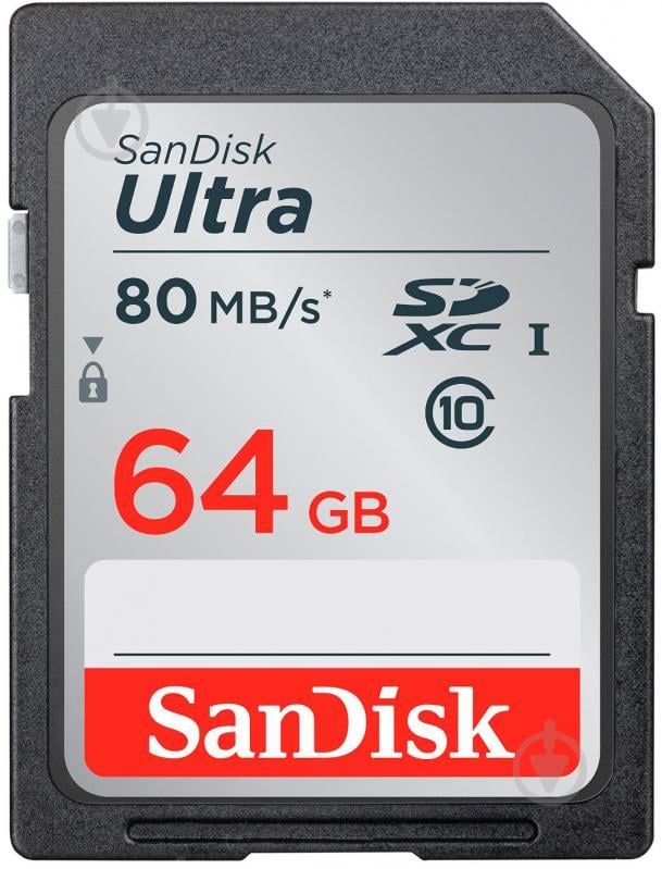 Карта памяти SanDisk SDXC 64GB (SDSDUNC-064G-GN6IN) - фото 1