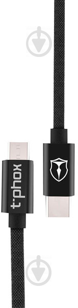 Кабель T-PHOX USB Type-C – microUSB 1 м черный (T-MC811 Black) Speed - фото 1