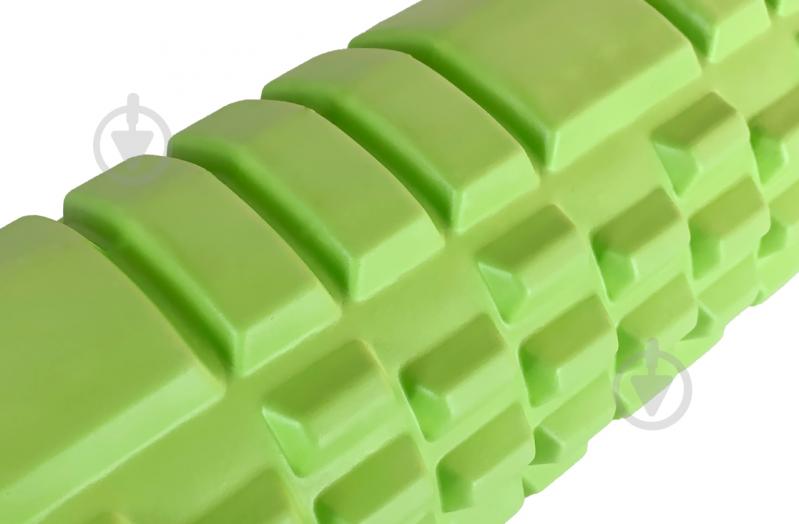 Массажный ролик EasyFit Grid Roller 33 см v.1.1 с заглушками Салатовый (EF-2020a-OR) - фото 4