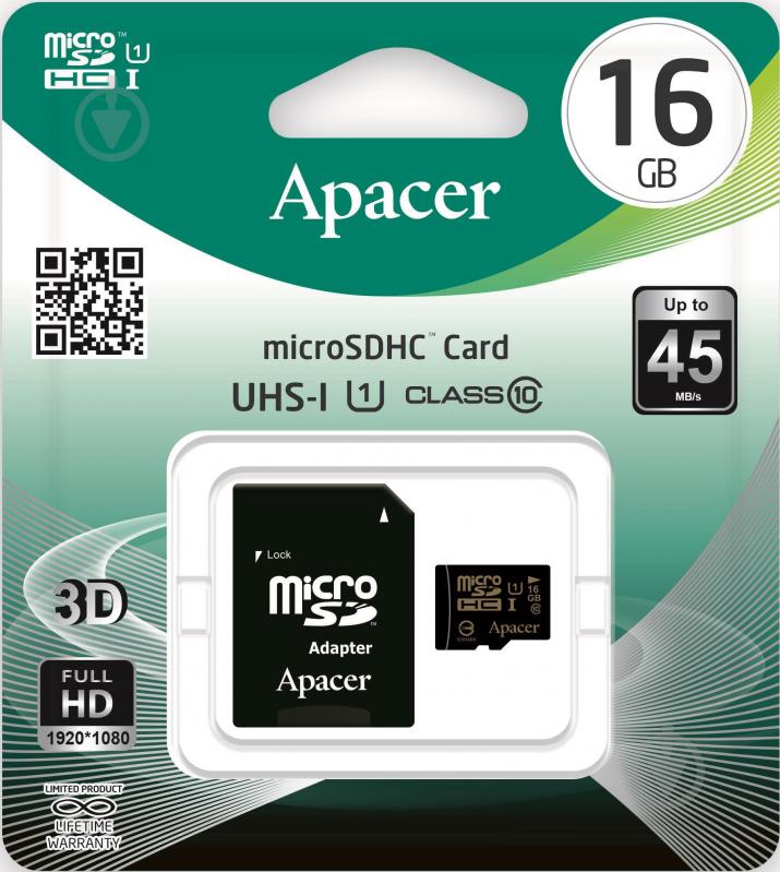 Карта памяти Apacer microSDHC 16 ГБ UHS Speed Class 1 (U1)Class 10 (AP16GMCSH10U6-R) AP16GMCSH10U6-R - фото 3