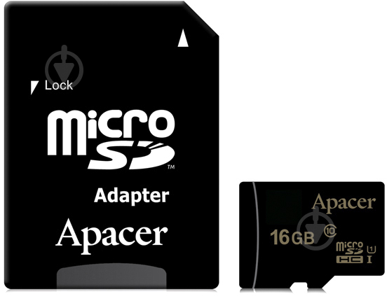 Карта пам'яті Apacer microSDHC 16 ГБ UHS Speed Class 1 (U1)Class 10 (AP16GMCSH10U6-R) AP16GMCSH10U6-R - фото 1