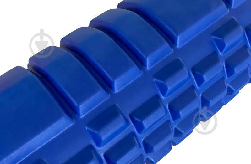 Массажный ролик EasyFit Grid Roller 33 см v.1.1 с заглушками Синий (EF-2020a-OR) - фото 4