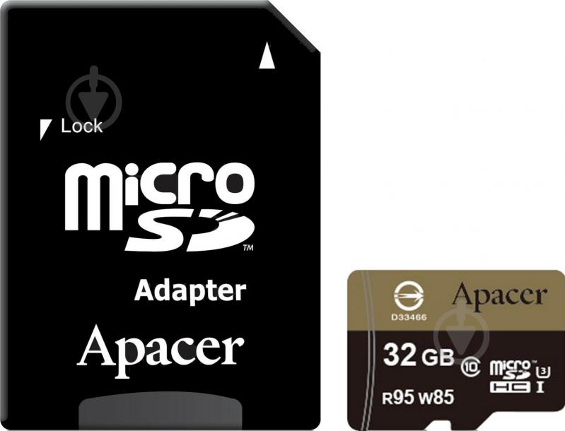 Карта пам'яті Apacer microSDHC 32 ГБ Class 10UHS-I Class 3 (U3) (AP32GMCSH10U4-R) AP32GMCSH10U4-R - фото 1