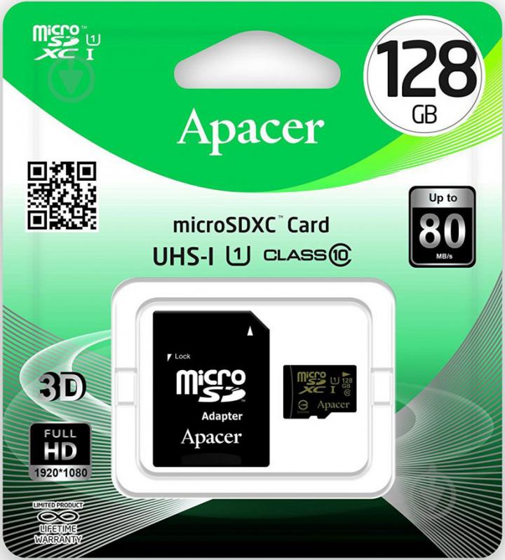 Карта памяти Apacer microSDXC 128 ГБ UHS Speed Class 1 (U1)Class 10 (AP128GMCSX10U1-R) AP128GMCSX10U1-R - фото 3