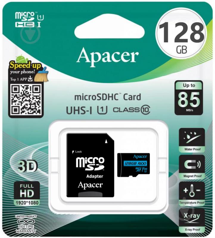 Карта памяти Apacer microSDXC 128 ГБ Class 10UHS-I Class 3 (U3) (AP128GMCSX10U7-R) AP128GMCSX10U7-R - фото 3