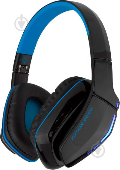 Гарнитура Kotion Each B3506 Bluetooth black/blue - фото 1