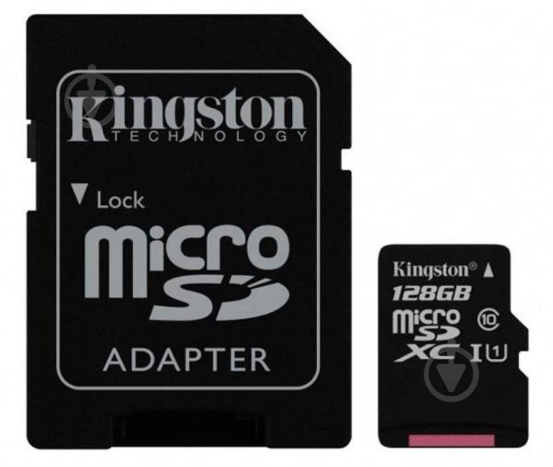 Карта пам'яті Kingston microSDXC 128 ГБ UHS Speed Class 1 (U1)Class 10 (SDCS/128GB) - фото 1