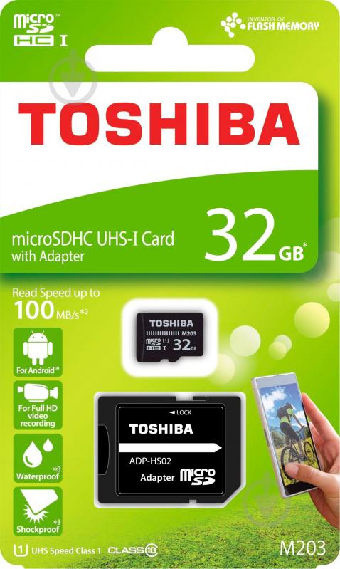 Карта памяти TOSHIBA microSDHC 32 ГБ UHS Speed Class 1 (U1)Class 10 (THN-M203K0320EA) - фото 2