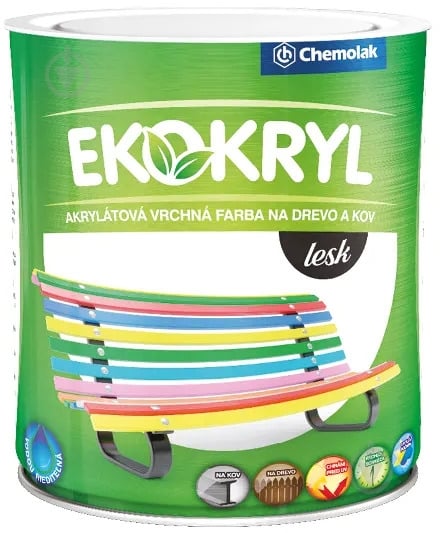 Емаль акрилова Chemolak EKOKRYL LESK 0100 білий глянець 0,6 л - фото 1