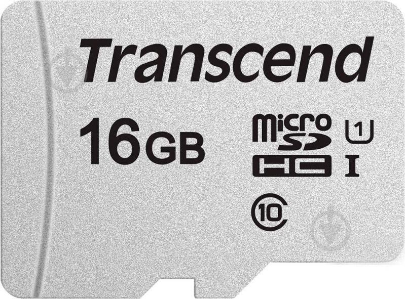 Карта памяти Transcend microSDHC 16 ГБ UHS Speed Class 1 (U1)Class 10 (TS16GUSD300S) - фото 1