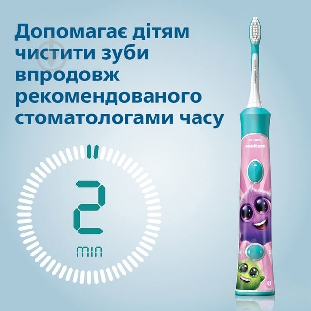 Набор Philips Sonicare For Kids электрическая зубная щетка детская HX6322/04 + насадки HX6062/87 - фото 5