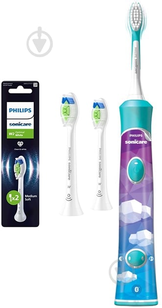 Набор Philips Sonicare For Kids электрическая зубная щетка детская HX6322/04 + насадки HX6062/87 - фото 1