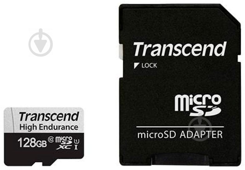 Карта пам'яті Transcend microSDHC 128 ГБ UHS Speed Class 1 (U1)Class 10 (TS128GUSD350V) - фото 1