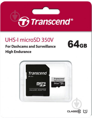 Карта памяти Transcend microSDHC 64 ГБ UHS Speed Class 1 (U1)Class 10 (TS64GUSD350V) - фото 4