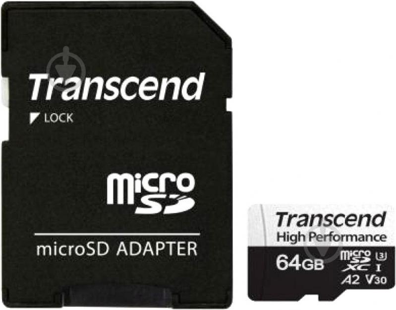 Карта памяти Transcend microSDHC 64 ГБ UHS Speed Class 1 (U1)Class 10 (TS64GUSD350V) - фото 1