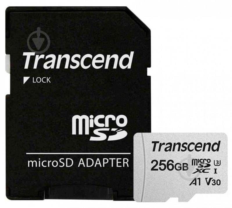 Карта памяти Transcend microSDXC 256 ГБ Class 10UHS-I Class 3 (U3) (TS256GUSD300S-A) - фото 1