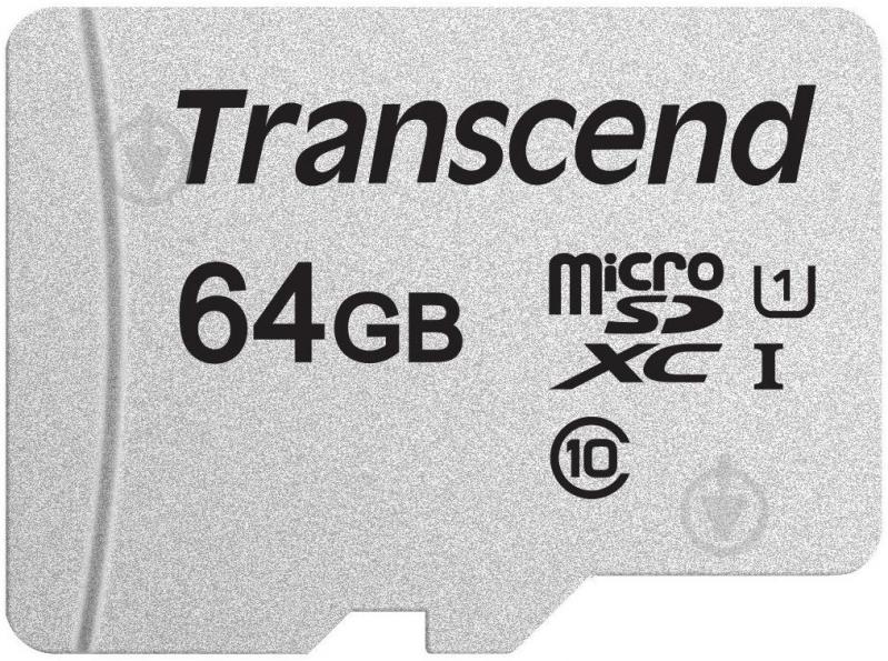 Карта пам'яті Transcend microSDXC 64 ГБ UHS Speed Class 1 (U1)Class 10 (TS64GUSD300S ) - фото 1