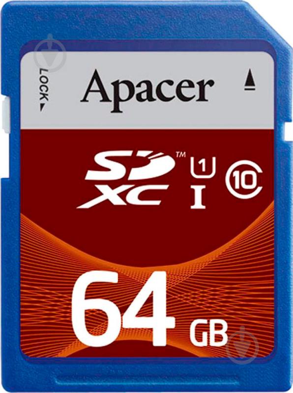 Карта пам'яті Apacer microSDXC 64 ГБ UHS Speed Class 1 (U1)Class 10 (AP64GSDXC10U1-R) - фото 1