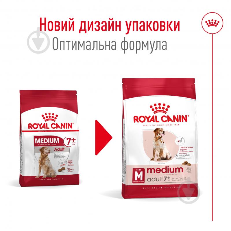 Корм сухий для дорослих собак для середніх порід Royal Canin Medium Adult 7+ 4 кг (домашня птиця, рис, кукурудза) 4 кг - фото 2