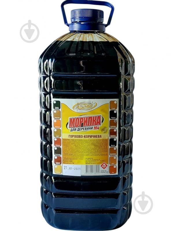 Морилка спиртовая Блеск М4 орехово-коричневый мат 3,7 кг - фото 1 Морилка спиртовая Блеск М4 орехово-коричневый мат 3,7 кг - фото 1