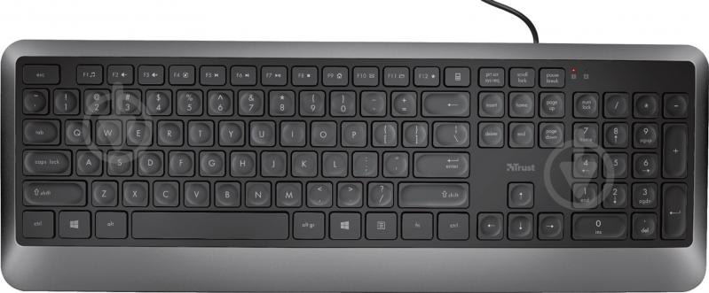 Клавиатура Trust Erou Silent Keyboard (23176) black/grey - фото 1