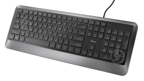 Клавиатура Trust Erou Silent Keyboard (23176) black/grey - фото 3