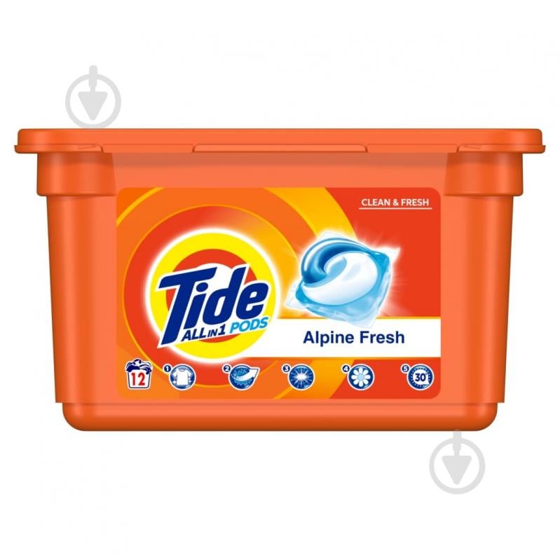 Капсули для машинного прання Tide All-in-1 Альпійська свіжість 12 шт. - фото 1