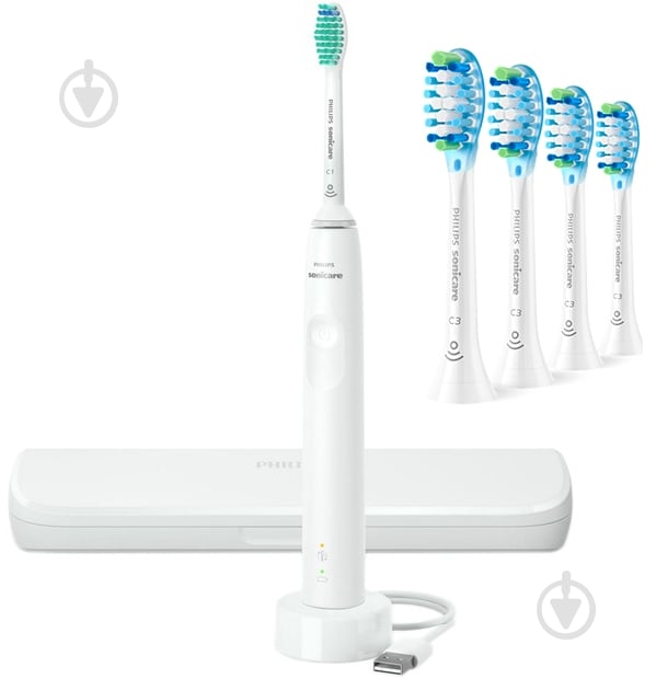 Набір Philips Sonicare 3100 електрична зубна щітка HX3673/13 + насадки HX9044/87 - фото 1
