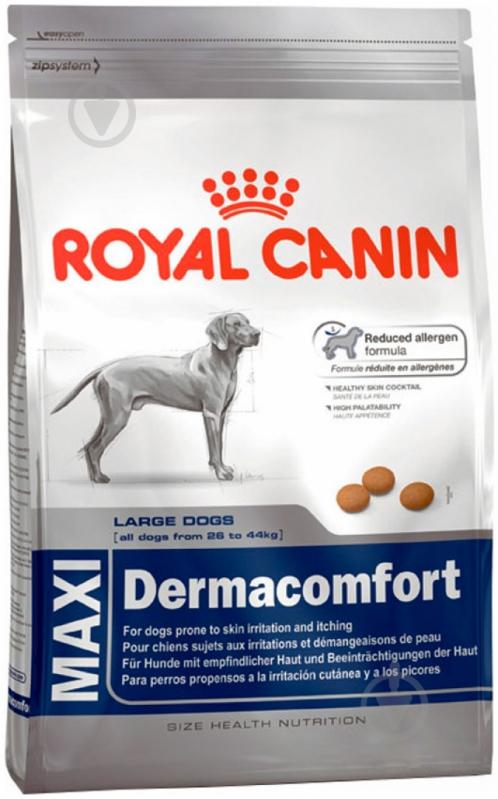 Корм сухой для щенков для крупных пород Royal Canin Maxi Dermacomfort 3 кг злаки 3 кг - фото 1