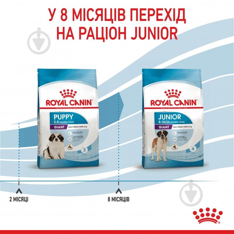 Корм сухий для цуценят для крупних порід Royal Canin GIANT PUPPY 1 кг (домашня птиця) 1 кг - фото 9