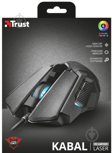 Мышь Trust GXT 4158 Kabal Laser Gaming Mouse black (22937) - фото 9