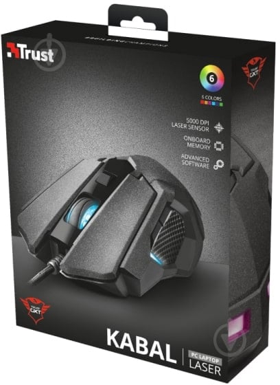 Мышь Trust GXT 4158 Kabal Laser Gaming Mouse black (22937) - фото 10