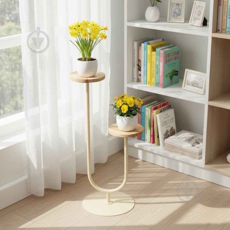 Підставка для квітів Vitan Гіацинт на 2 вазони 41х30x77 см слонова кістка - фото 2