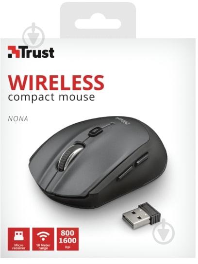 Мышь Trust Compact Wireless Mouse black (23177) - фото 5