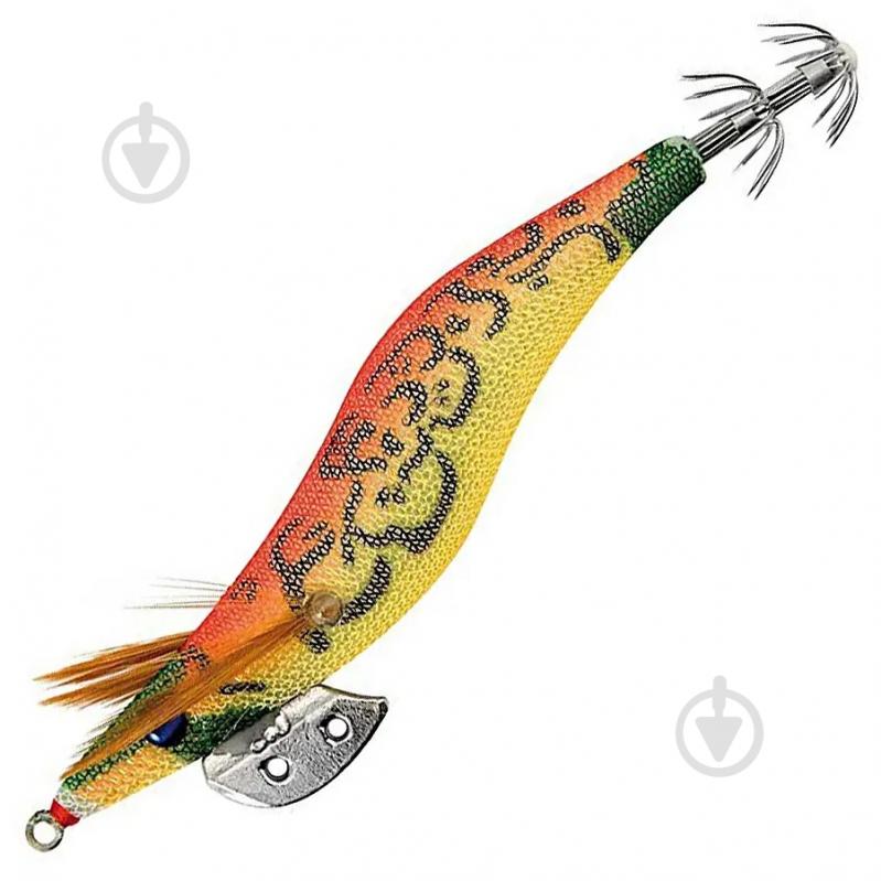 Приманка кальмарница Lineaeffe 30 г Squid Jig №3 9 см цвет-оранжево-жёлтый - фото 1