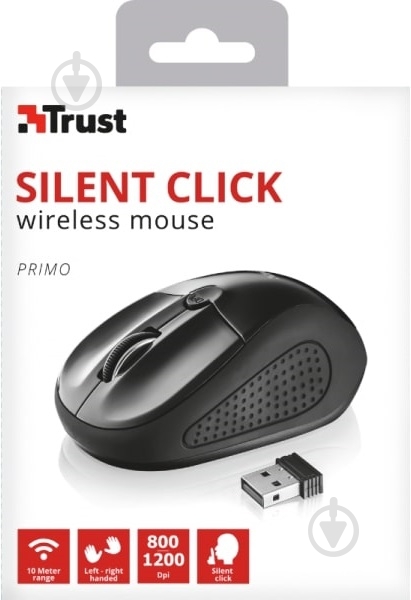 Мышка Trust Primo Silent Wireless Mouse black (23033) - фото 7 Мышка Trust Primo Silent Wireless Mouse black (23033) - фото 7