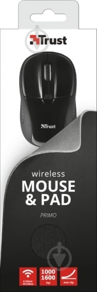 Мышка Trust Primo Wireless mouse with mouse pad black (21979) - фото 2
