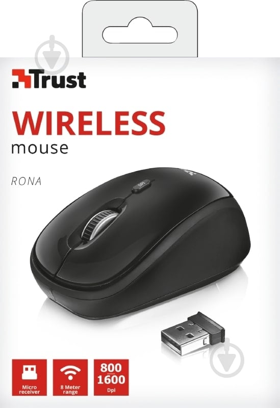 Мышка Trust Rona Wireless Mouse black (22926) - фото 6