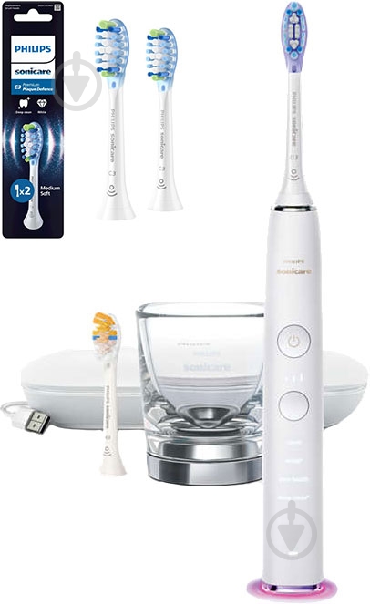 Набір Philips Sonicare Diamond Clean Smart 9400 електрична зубна щітка HX9917/88 + насадки HX9042/87 - фото 1 Набір Philips Sonicare Diamond Clean Smart 9400 електрична зубна щітка HX9917/88 + насадки HX9042/87 - фото 1