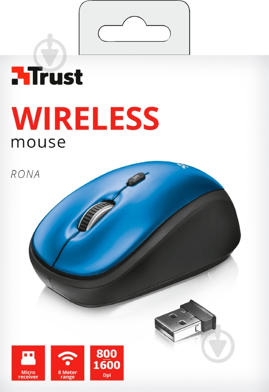 Мышка Trust Rona Wireless Mouse blue (22927) - фото 4