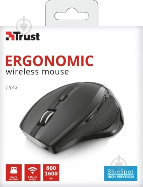 Мышка Trust Trax Wireless Mouse black (22932) - фото 5