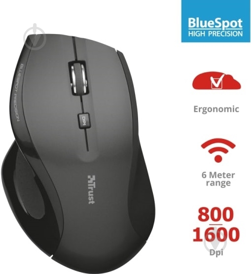 Мышка Trust Trax Wireless Mouse black (22932) - фото 4