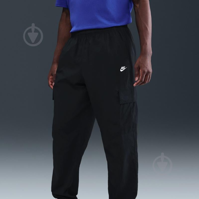 Брюки Nike M NK CLUB WVN CARGO PANT HJ1990-010 р. L черный - фото 11