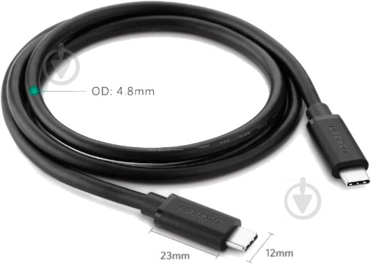 Дата-кабель UGREEN USB Type–C – Type–C 0,5 м black (50996) - фото 8