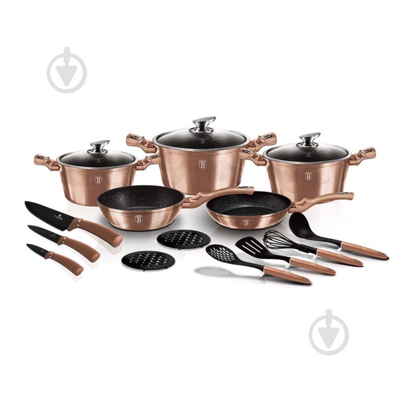 Набір посуду Berlinger Haus Metallic Line ROSE GOLD Edition 17 предметів BH 6161 - фото 3 Набір посуду Berlinger Haus Metallic Line ROSE GOLD Edition 17 предметів BH 6161 - фото 3