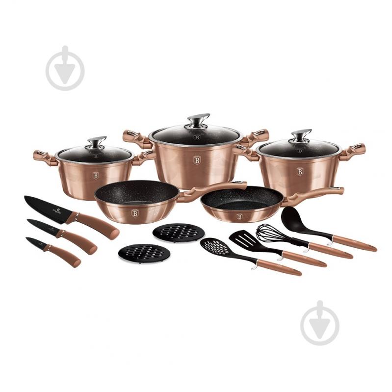 Набір посуду Berlinger Haus Metallic Line ROSE GOLD Edition 17 предметів BH 6161 - фото 1 Набір посуду Berlinger Haus Metallic Line ROSE GOLD Edition 17 предметів BH 6161 - фото 1