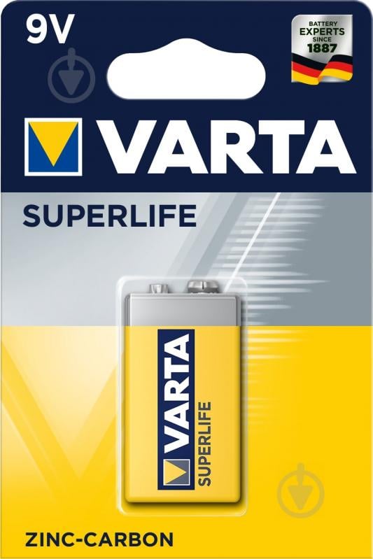 Батарейка Varta Superlife 6F22 1 шт. (02022101411) - фото 1